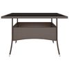 vidaXL Juego de comedor de jard&iacute;n 9 piezas rat&aacute;n sint&eacute;tico marr&oacute;n
