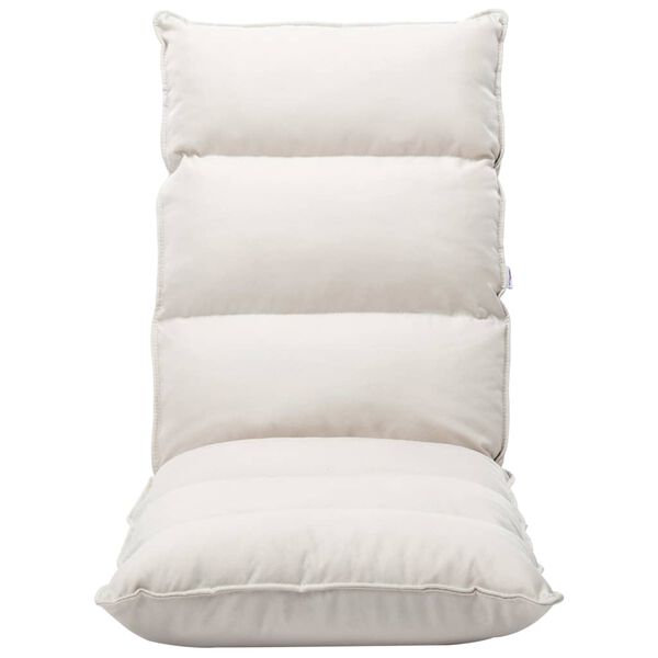 vidaXL Tumbona de suelo plegable de tela crema