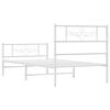 vidaXL Estructura cama sin colch&oacute;n con estribo metal blanco 90x190 cm