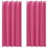 vidaXL Cortinas Opacas con Anillas 2 uds. Rosa Brillante 245 x 140 cm
