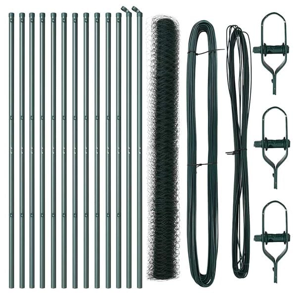 vidaXL Poste de Valla Verde 25 x 1,5 m (malla de 36 mm) Acero