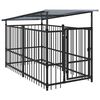 vidaXL Perrera de exterior con tejado acero 1,88 m&sup2;