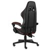 vidaXL Silla gaming de cuero sintético negro y rojo tinto