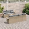 vidaXL Conjunto de sof&aacute;s de jard&iacute;n 8 pcs Beige y gris rat&aacute;n sint&eacute;tico