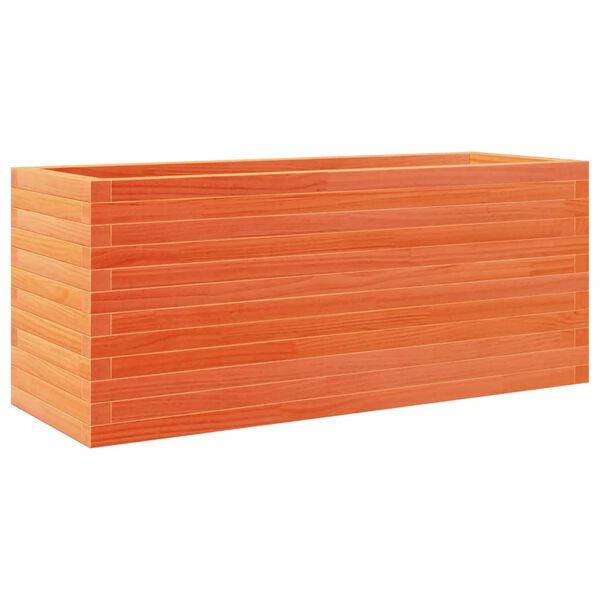 vidaXL Jardinera de madera maciza de pino marr&oacute;n cera 110x40x46 cm
