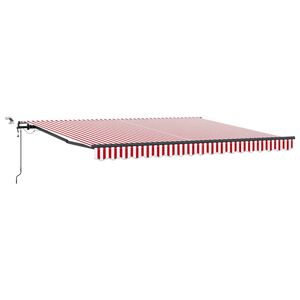 vidaXL Toldo retr&aacute;ctil Rojo y blanco 400 x 350 cm Poli&eacute;ster