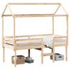 vidaXL Cama alta con techo madera maciza de pino 90x200 cm