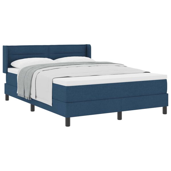 vidaXL Cama tipo Box Spring con colch&oacute;n Azul Oscuro 200 x 160 cm tela
