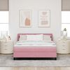vidaXL Cama tipo Box Spring con colch&oacute;n Rosa 160 x 200 cm Terciopelo