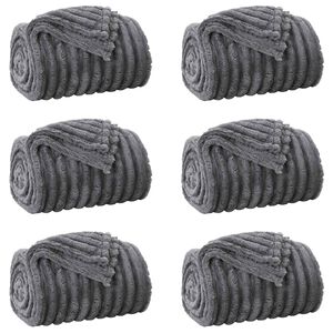vidaXL Mantitas de Sof&aacute; 6 uds. Gris oscuro 240 x 220 cm 8.76 kg Lana