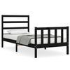vidaXL Estructura de cama con cabecero madera maciza negro 100x200 cm
