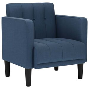 vidaXL Sill&oacute;n con reposabrazos, color azul, 53 cm, de tela