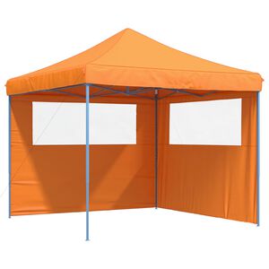 vidaXL Tienda de fiesta plegable Pop-Up 2 paredes laterales naranja