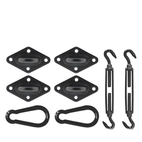 Livin'outdoor Fijaciones para toldo cuadrado negro