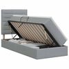 vidaXL Cama con almacenamiento y colch&oacute;n Gris Claro 100 x 200 cm tela