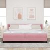 vidaXL Cama tipo Box Spring con colch&oacute;n Rosa 200 x 200 cm Terciopelo