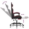 vidaXL Silla gaming con reposapi&eacute;s cuero sint&eacute;tico negro rojo tinto