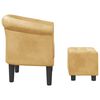 vidaXL Sill&oacute;n con taburete cuero sint&eacute;tico dorado