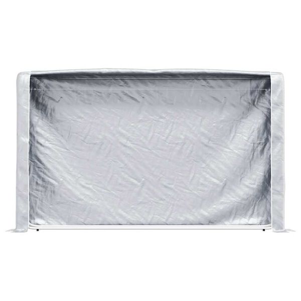 vidaXL Leñero con protector de lluvia 250x25x150 cm acero galvanizado
