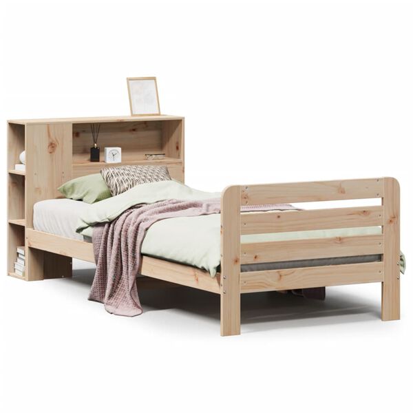 vidaXL Estructura de cama sin colch&oacute;n madera maciza de pino 90x200 cm