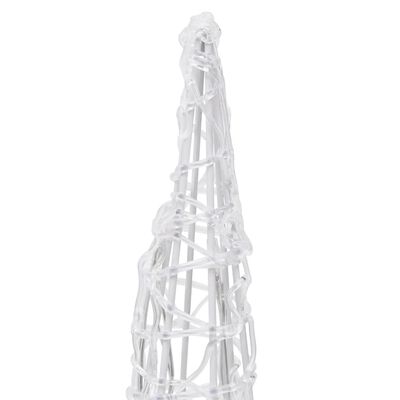 vidaXL Pirámide decorativa cono acrílico luces LED blanco cálido 60 cm