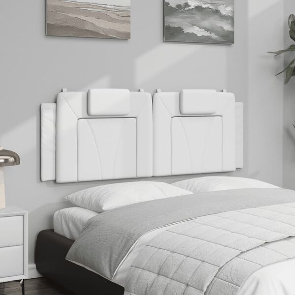 vidaXL Cabecero de cama acolchado Viana cuero sintético blanco 152 cm
