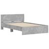 vidaXL Estructura de cama con cabecero gris hormig&oacute;n 135x190 cm