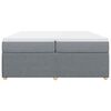 vidaXL Cama box spring con colch&oacute;n tela gris claro 200x200 cm