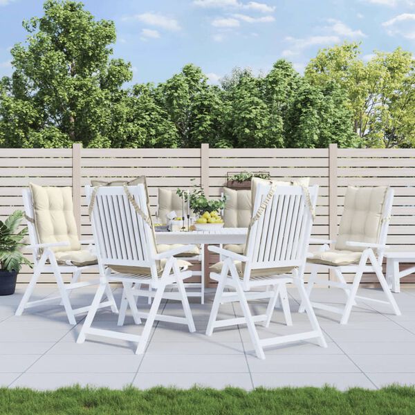vidaXL Cojines de silla respaldo alto 6 uds tela Oxford color crema