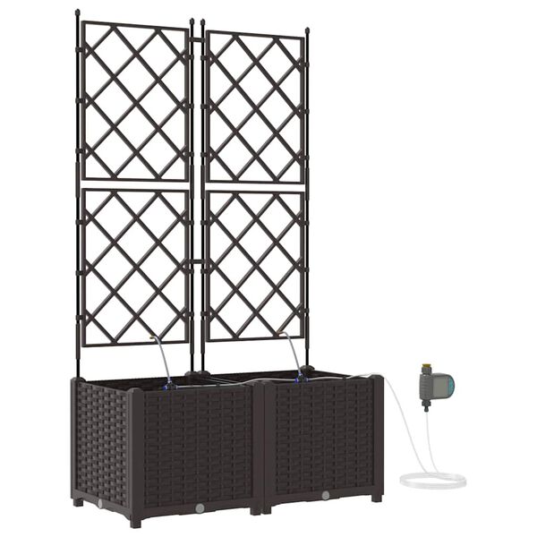 vidaXL Macetero de Jard&iacute;n 2 pcs Marr&oacute;n Acero