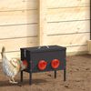 vidaXL Comedero para pollos 2 pcs Negro 41,5 x 20,5 x 33 cm