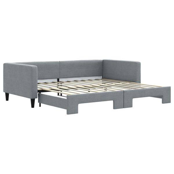 vidaXL Sof&aacute; cama nido tela gris claro 100x200 cm