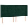 vidaXL Cabecero con orejas de terciopelo verde oscuro 203x16x118/128cm