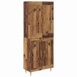 vidaXL Aparador alto Madera envejecida 69,5 x 34 x 180 cm