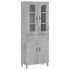 vidaXL Aparador alto madera contrachapada gris hormig&oacute;n 69,5x34x180 cm