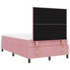 vidaXL Cama Box Spring LED con colch&oacute;n Rosa 120 x 190 cm Terciopelo