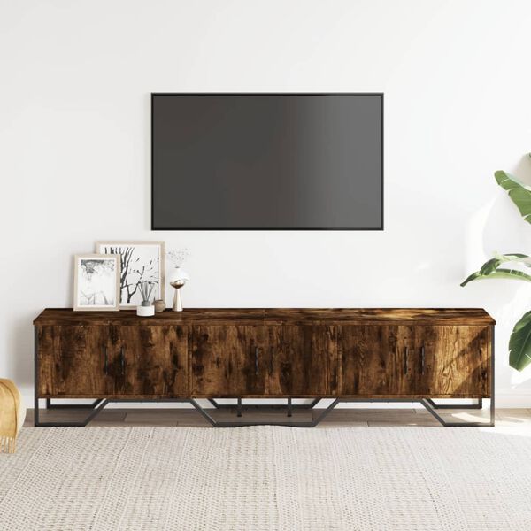 vidaXL Mueble de TV madera de ingeniería roble ahumado 180x34x41 cm