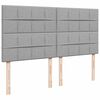 vidaXL Cama box spring con colch&oacute;n tela gris claro 180x200 cm