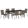 vidaXL Conjunto de Comedor de Jard&iacute;n 7 pcs Gris rat&aacute;n sint&eacute;tico