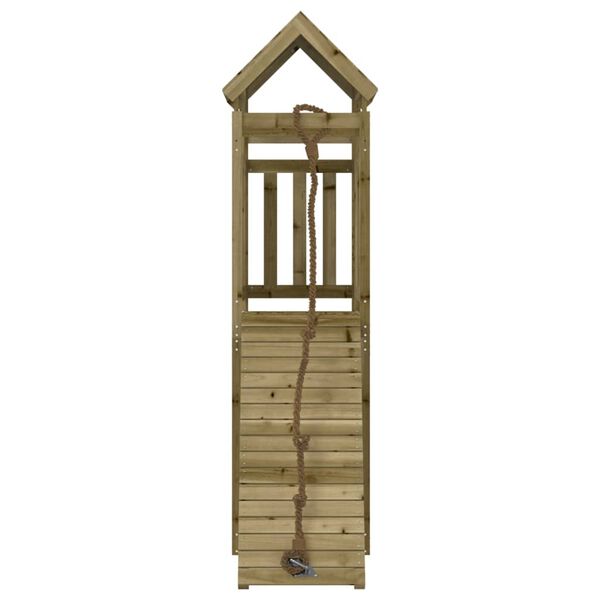 vidaXL Casa de juegos con pared escalada de madera impregnada de pino