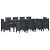 vidaXL Conjunto de Comedor de Jardín 11 pcs Antracita Ratan Polt