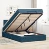 vidaXL Estructura de cama otomana colch&oacute;n terciopelo azul oscuro
