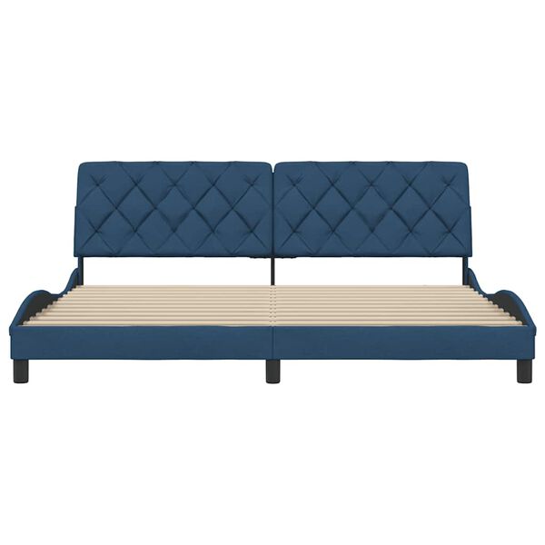 vidaXL Estructura de cama sin colch&oacute;n tela azul 200x200 cm