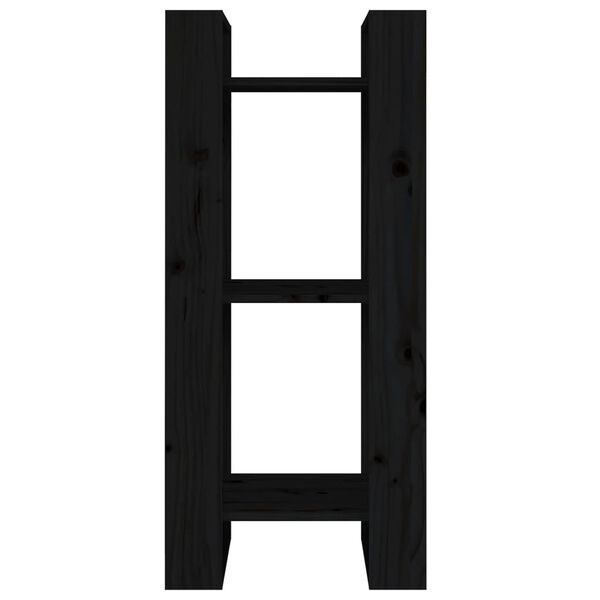 vidaXL Estanter&iacute;a/divisor de espacios madera pino negro 41x35x91 cm