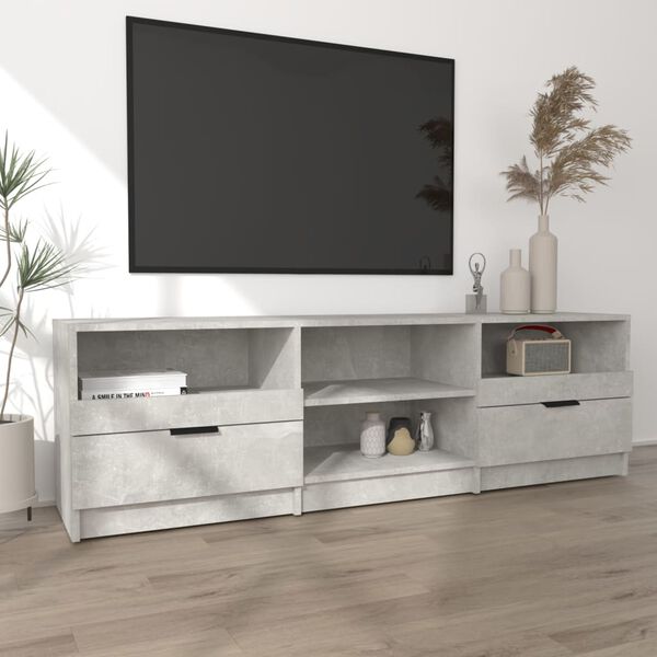 vidaXL Mueble de TV madera contrachapada gris hormig&oacute;n 150x33,5x45 cm