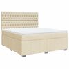 vidaXL Cama box spring con colch&oacute;n tela color crema 180x200 cm