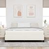 vidaXL Estructura de cama con colch&oacute;n Crema 180 x 200 cm tela