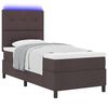 vidaXL Cama tipo Box Spring con colch&oacute;n Marr&oacute;n oscuro 90 x 190 cm tela