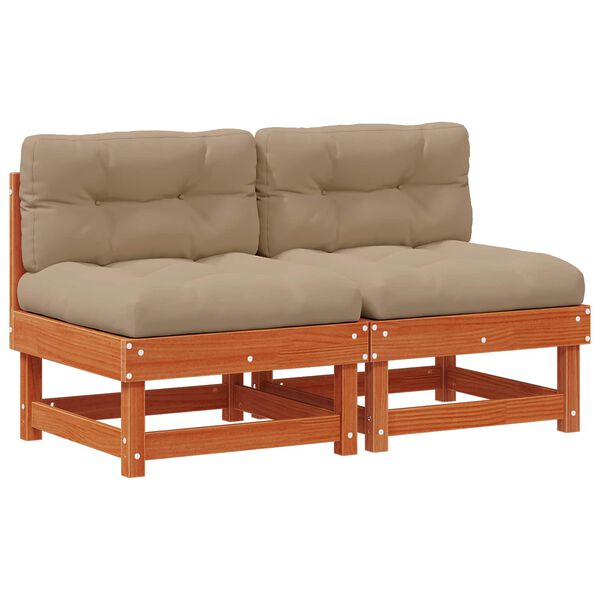 vidaXL Sof&aacute; Medio de Jard&iacute;n Pino macizo Marr&oacute;n Cera