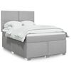 vidaXL Cama box spring con colch&oacute;n tela gris claro 140x200 cm